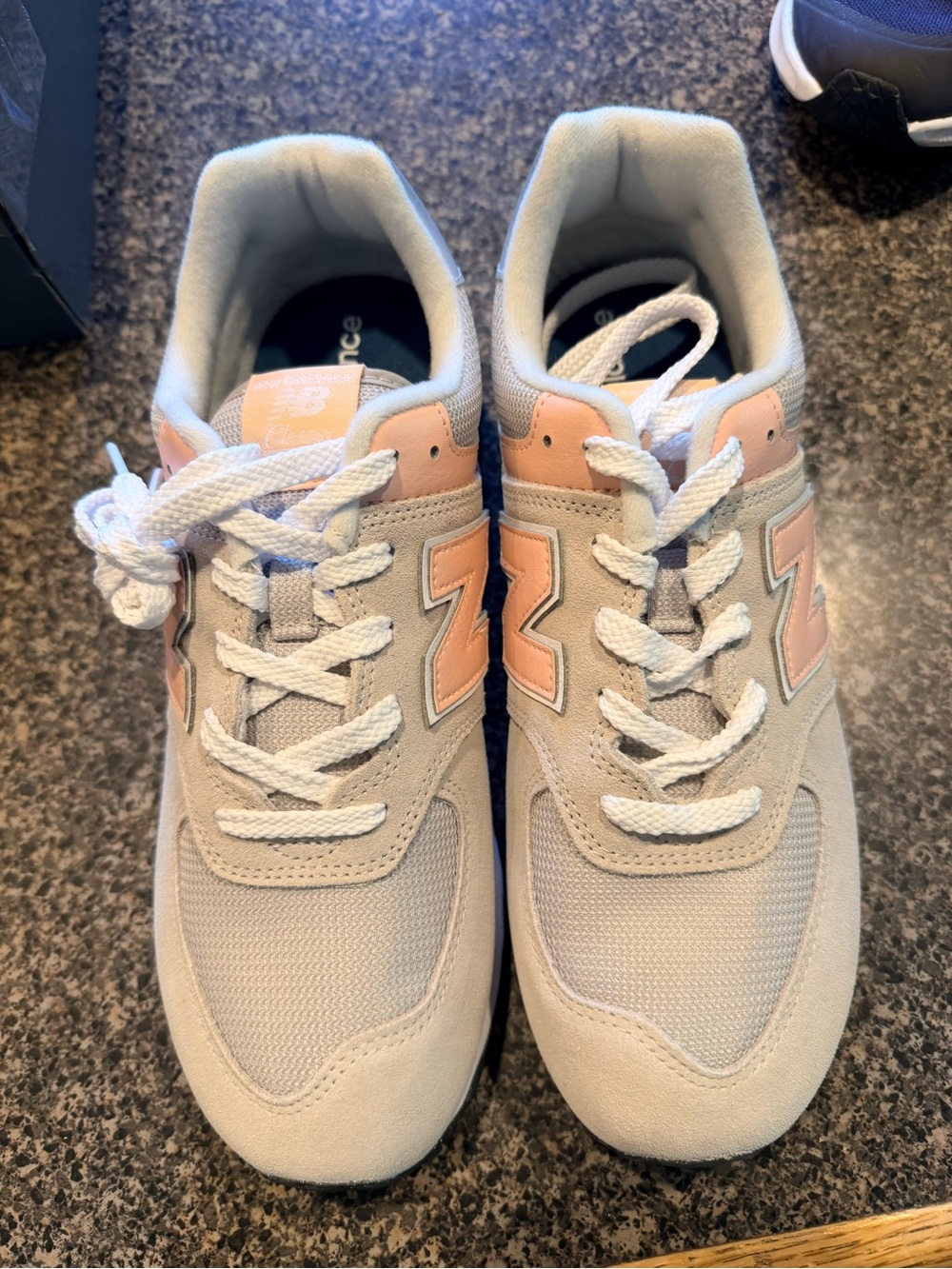 New Balance 574 Women's Beige and Pink Retro-Style Sneakers youth 6.5 women’s 8.